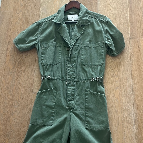 Pistola Olive Green short sleeve Jumpsuit size S - Picture 8 of 14